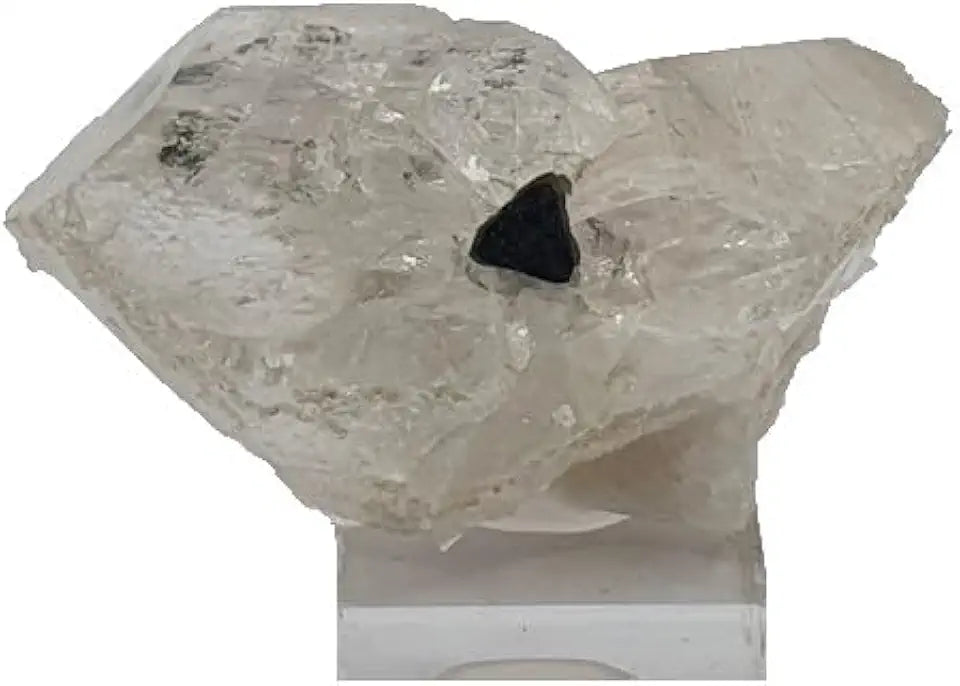Green Tourmaline on Quartz Healing Crystal Mineral E826053