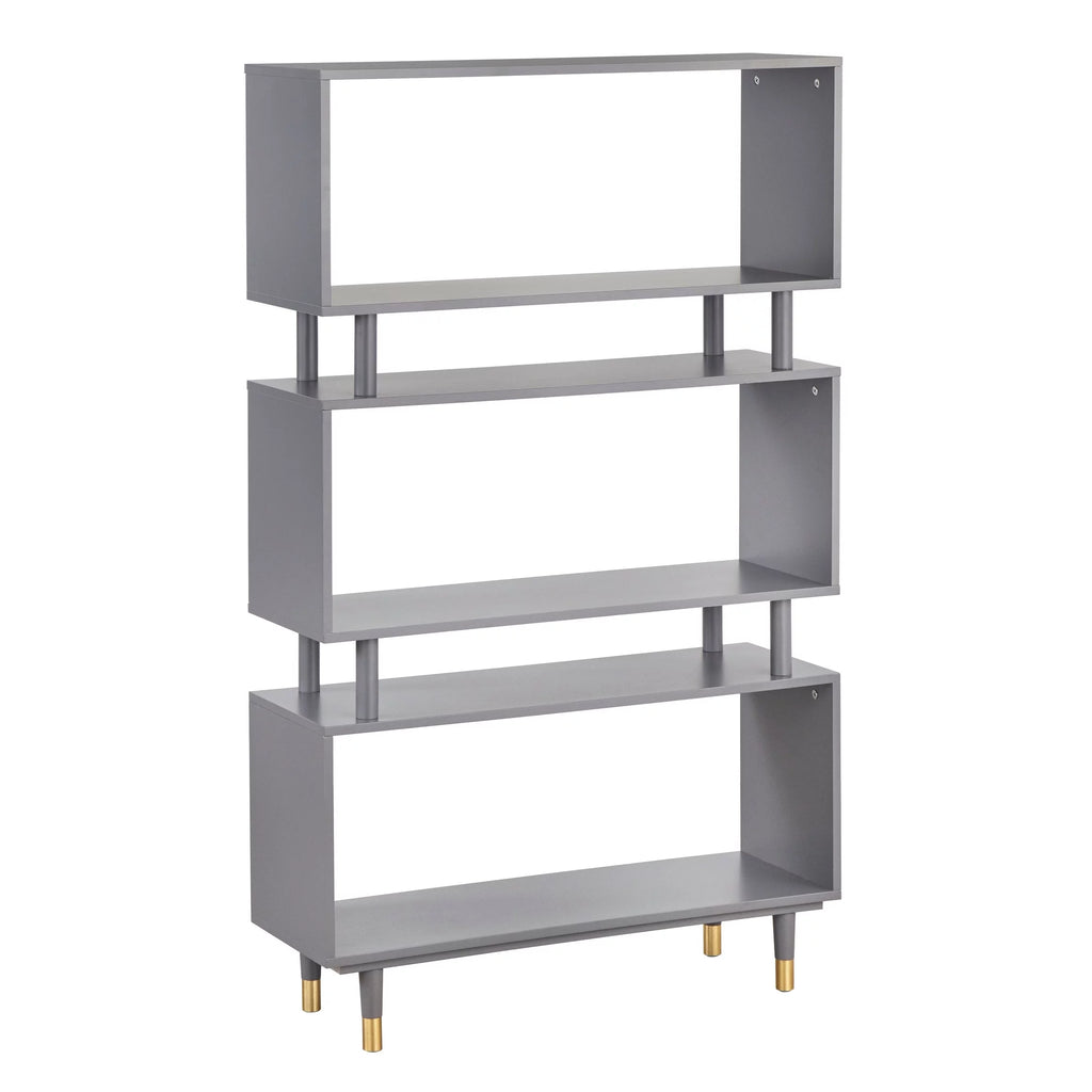 Mid-Century Modern 3-tier Bookshelf Antique Blue J90033