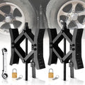 RV Camper Wheel Chock Stabilizer Scissor, 2 Pack Tire Wheel X Chock Y7596
