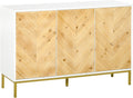 Natural Wood 3 Door Accent Sideboard Cabinet with Adjustable Shelving H30631
