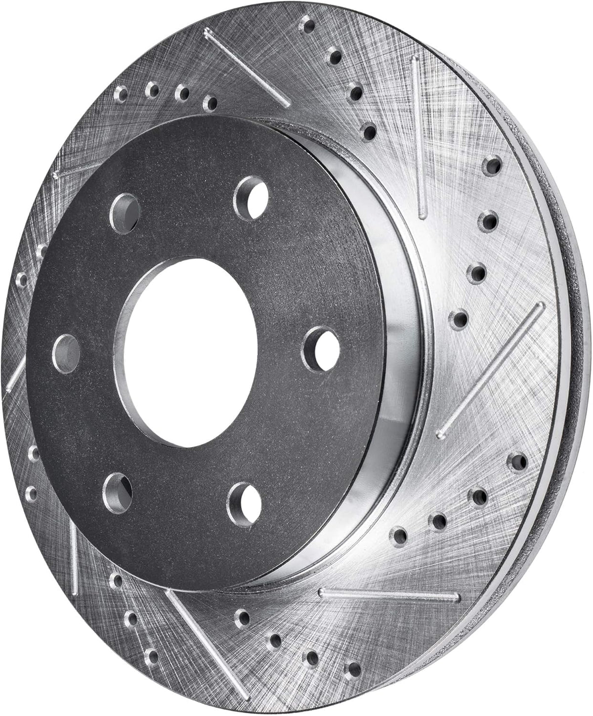 6 Lug Front Drilled Slotted Rotors + Ceramic Brake Pads 4pc Set R95592