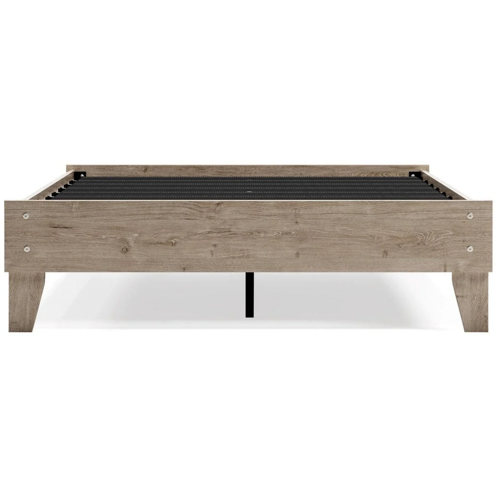 Full Size Platform Bed Low Profile Muted Brown Finish S180018
