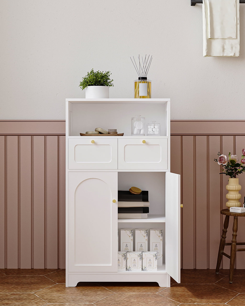Freestanding Bathroom Storage Cabinet with 2 Drawers J5549