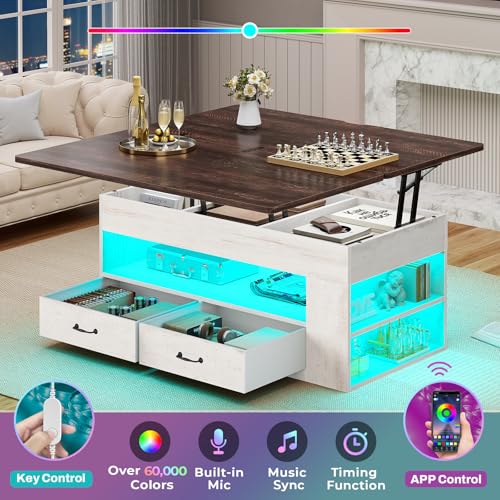 Lift Top Coffee Table with Storage and Drawers O9222