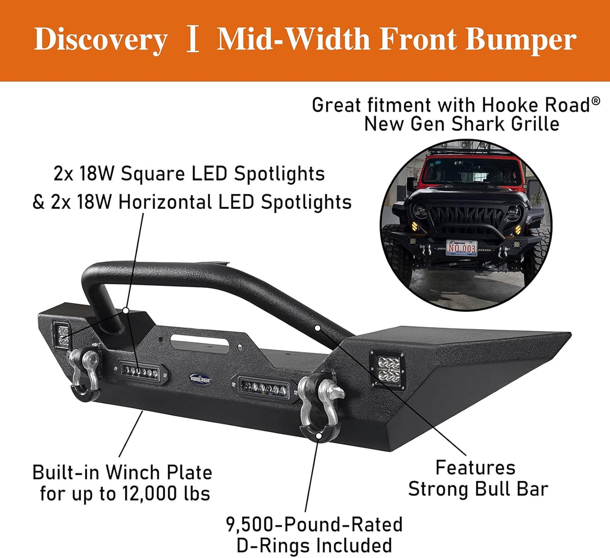 Rear Bumper with Tire Carrier and Front Bumper Combo V337380