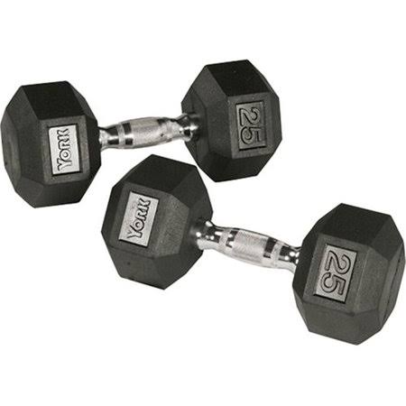 Rubber Hex Dumbbell with Chrome Ergo Handle - 90 lbs E501883