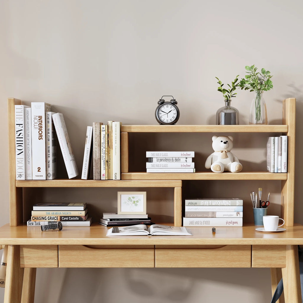 Adjustable Rubber Wood Desktop Shelf N893