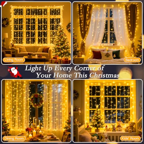 200 LED Curtain String Lights with Timer and 8 Modes C1741