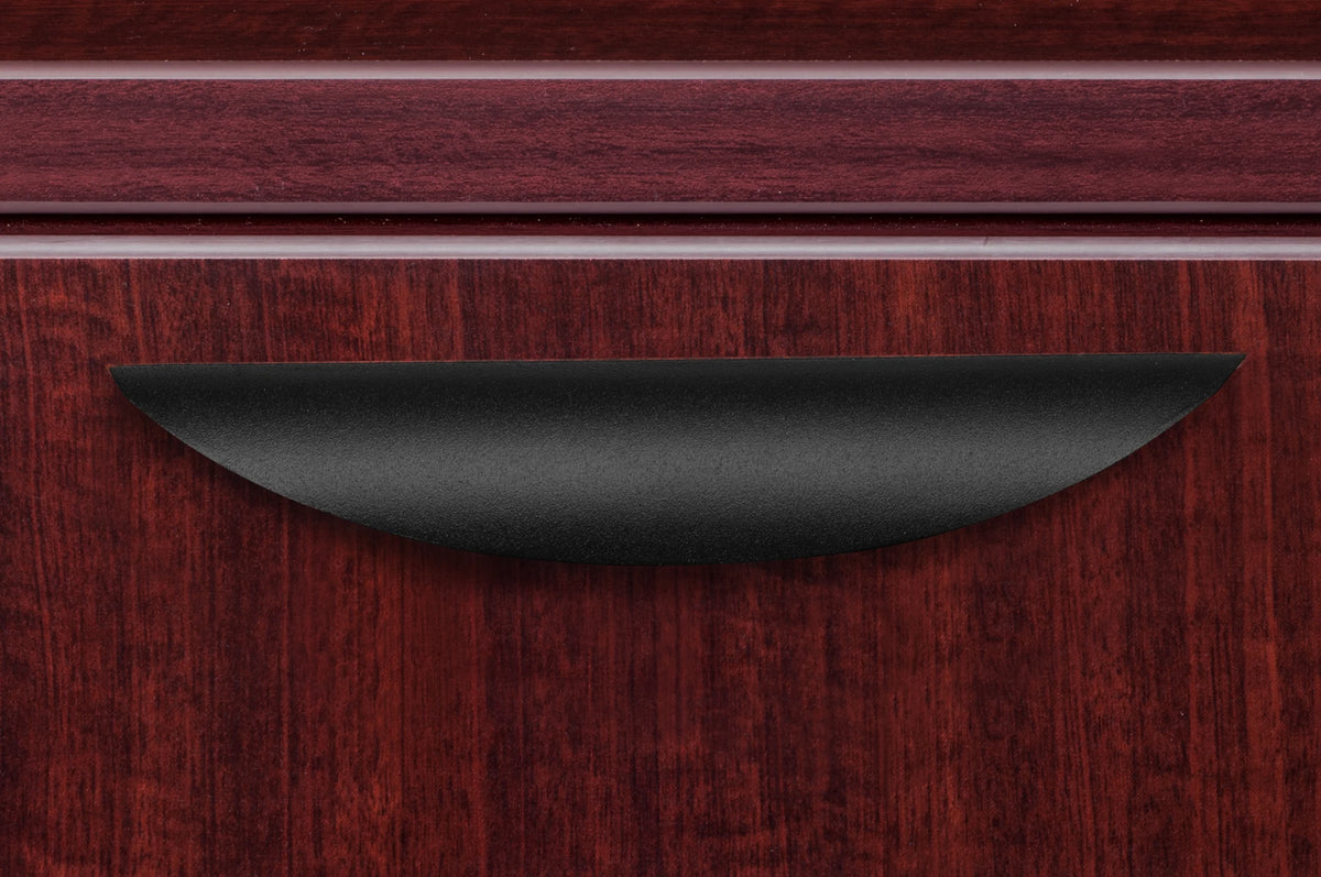71 in.Hi-Low L Desk with Single Mobile Pedestal- Mahogany K807