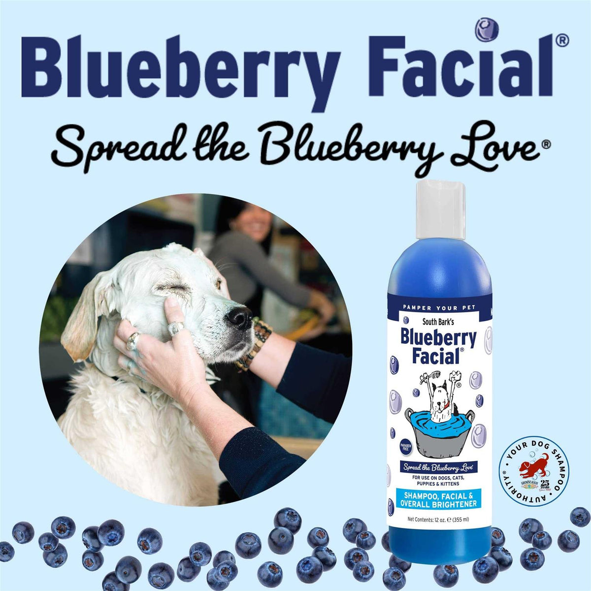 Blueberry Facial Shampoo for Dogs & Cats 2 Pack E8634