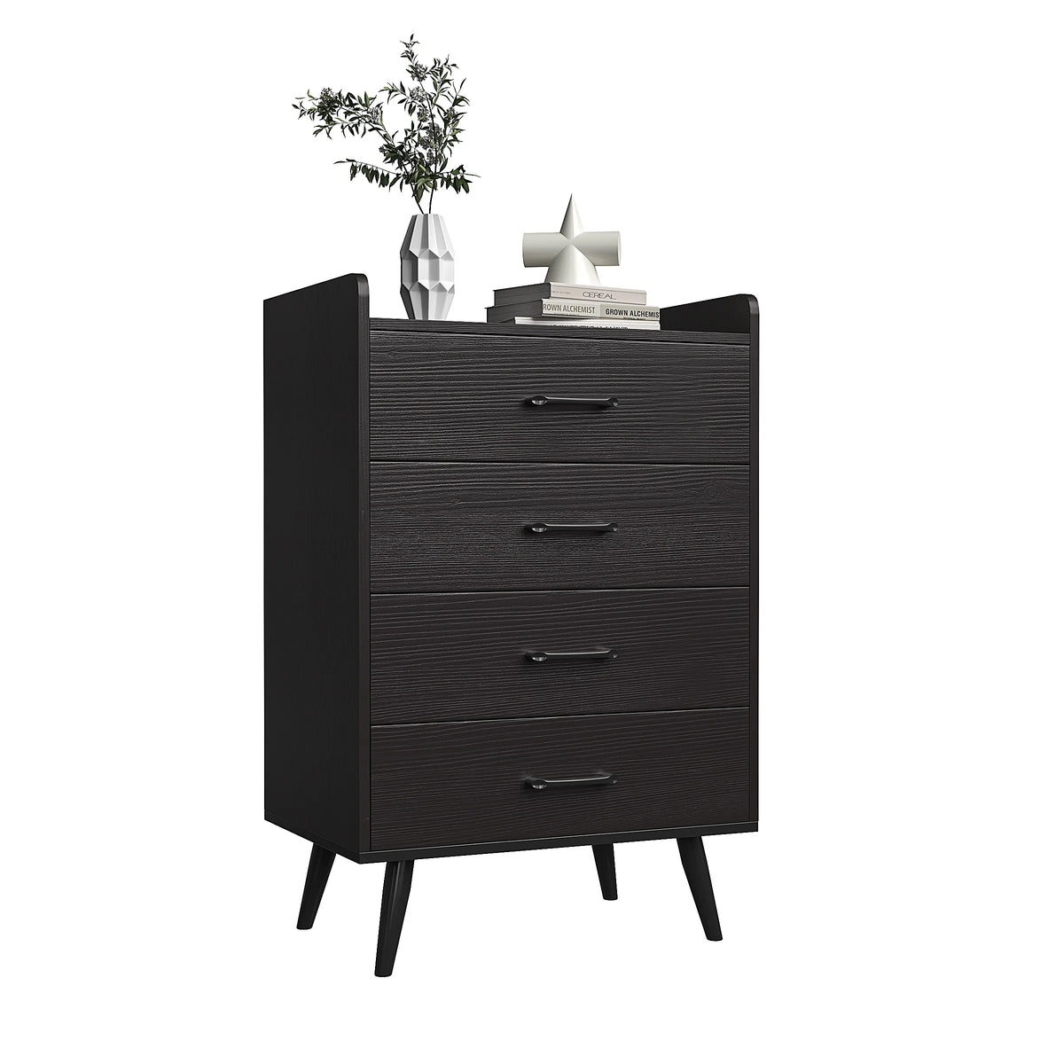 White 4 Drawer Wood Dresser H7712