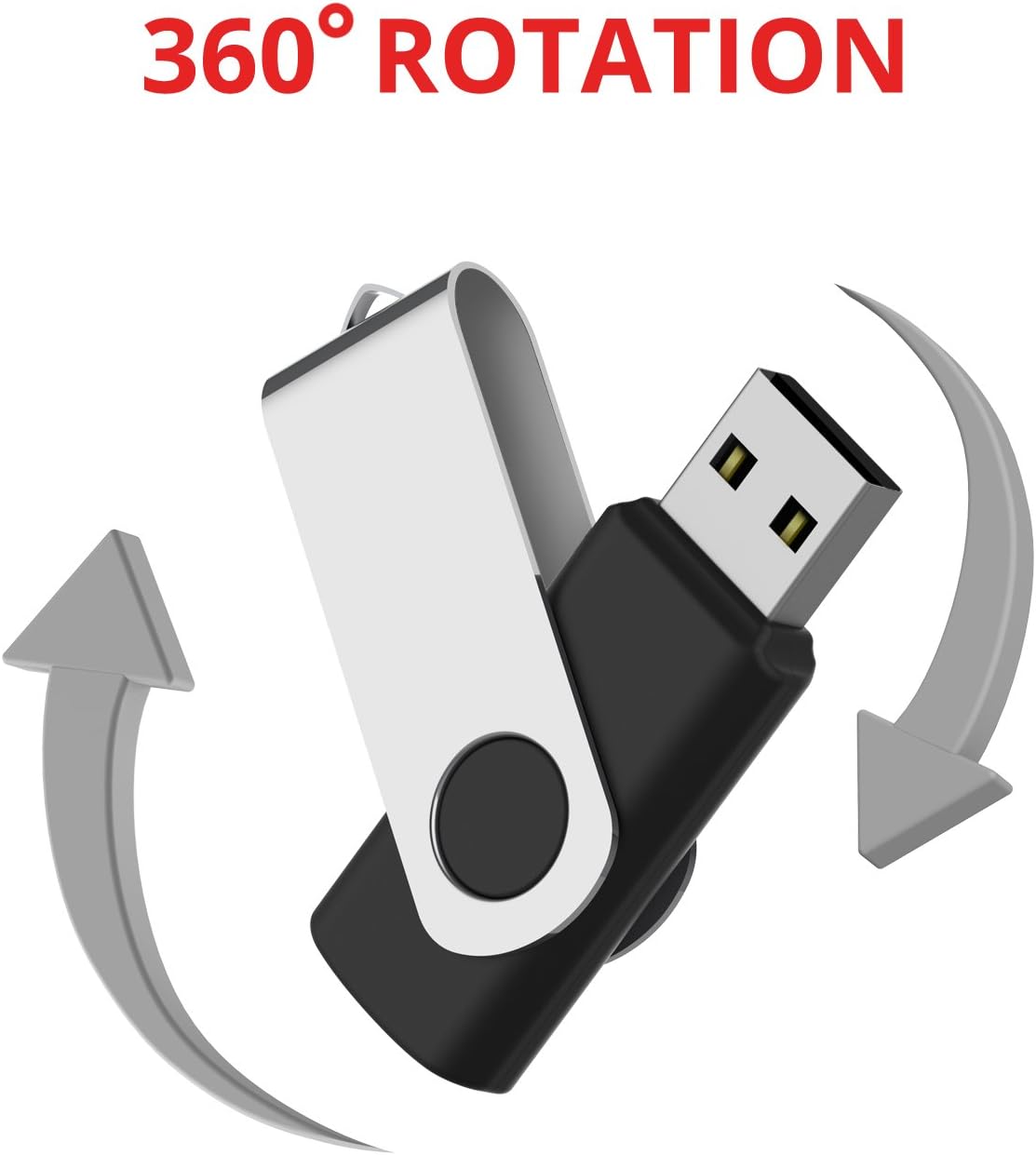 10 Pack 4GB USB2.0 Swivel Flash Drives with Led Indicator, Black O22960