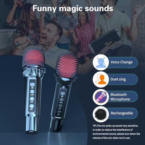 Portable Bluetooth Karaoke Machine with 2 Wireless Microphones A502774