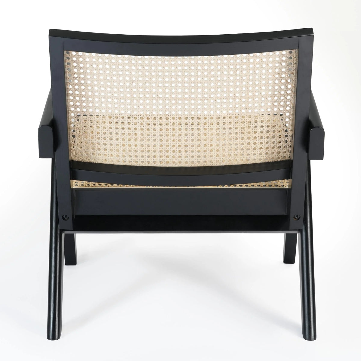 Black Solid Wood Rattan Accent Chair O674