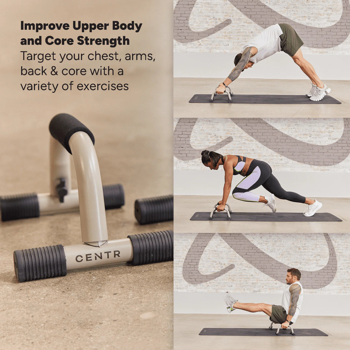 Push up Bars, Slip-Resistant Grips, Sand Brown, 2-Pack B5529