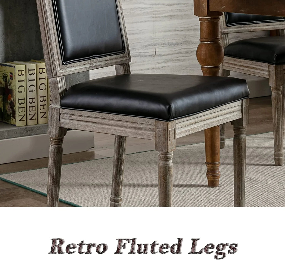 Black Leather Upholstered Dining Chairs Set of 6 Z3991