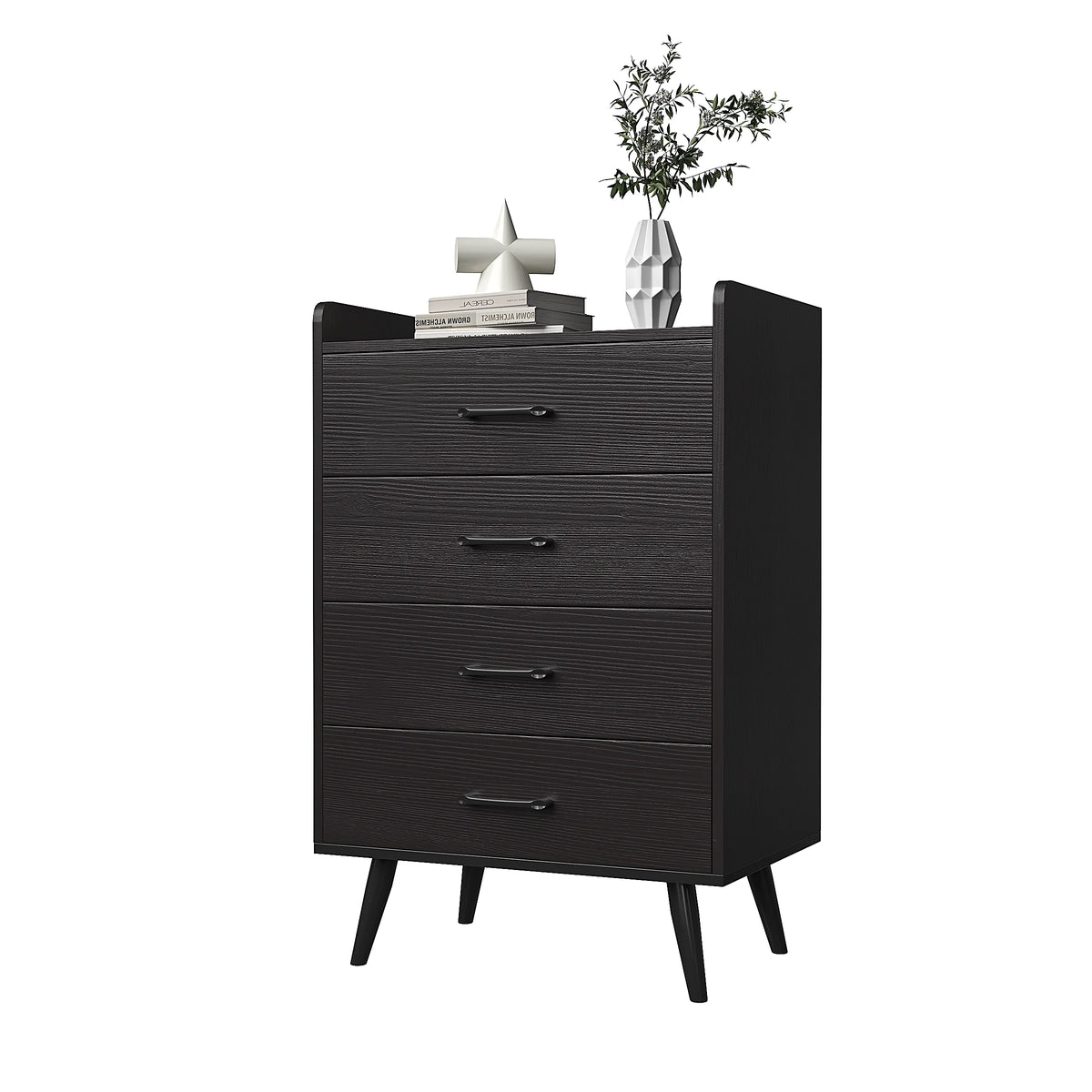 White 4 Drawer Wood Dresser H7712
