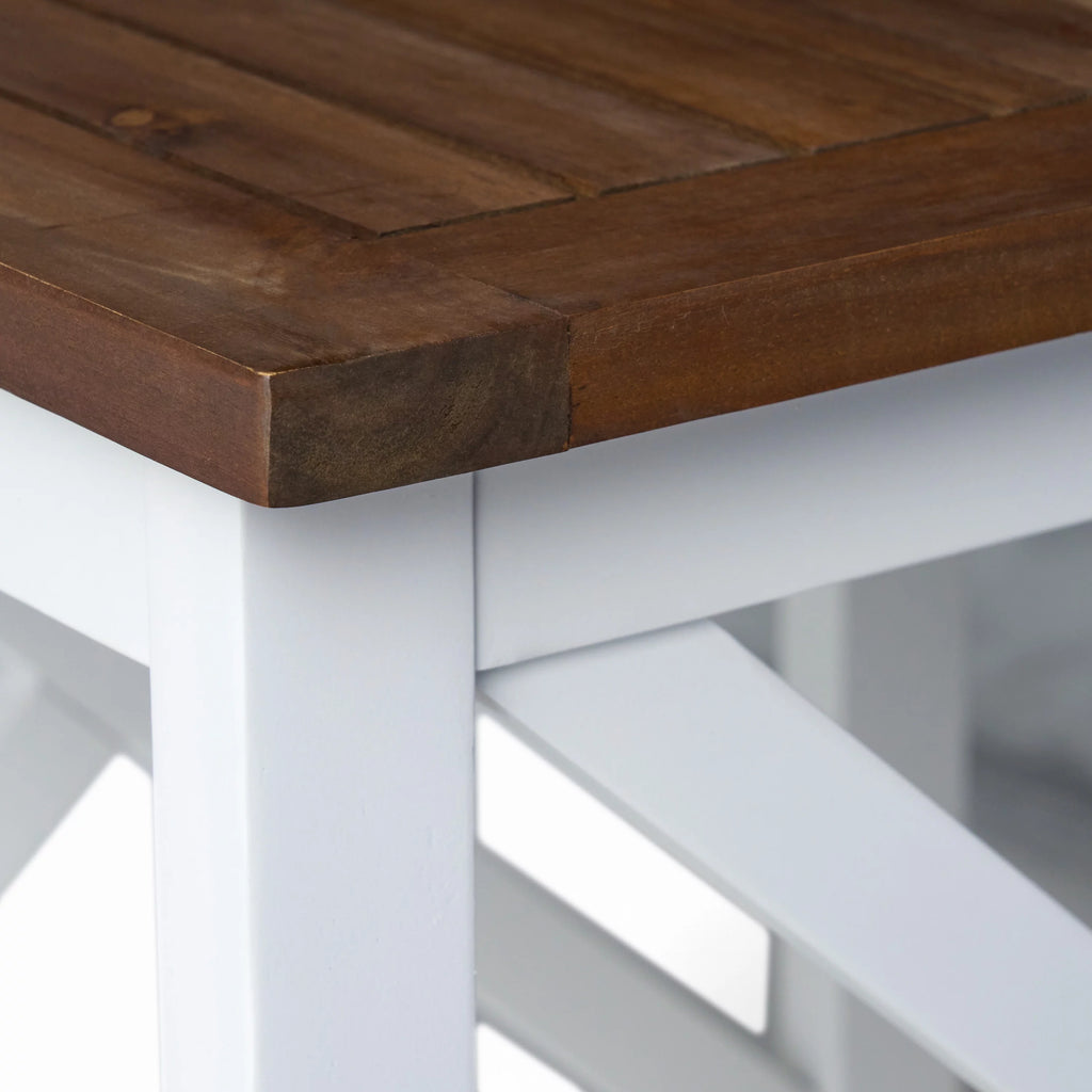White Dark Oak Acacia Wood End Table X377