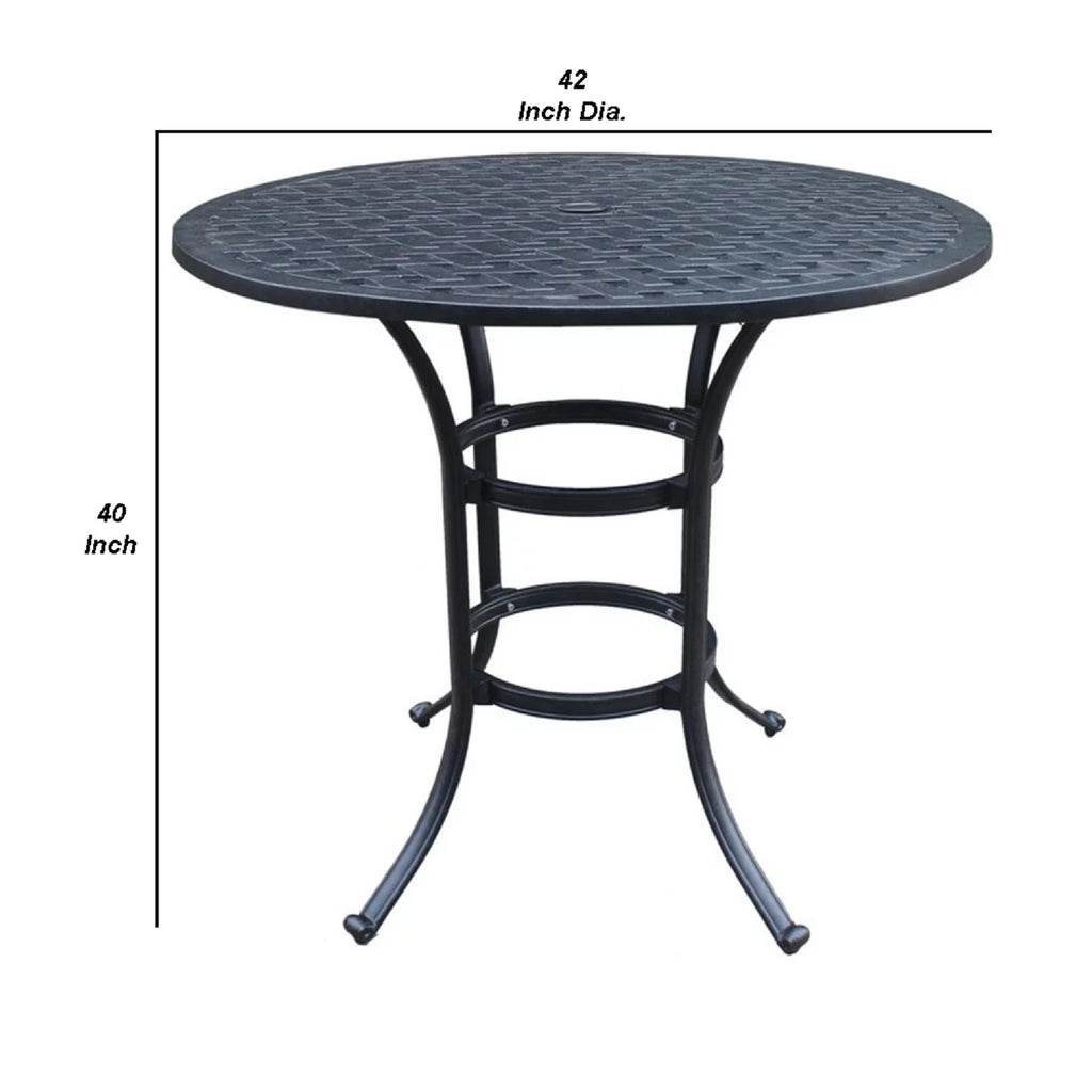 42" Aluminum Round Bar Table with Umbrella Hole N66546