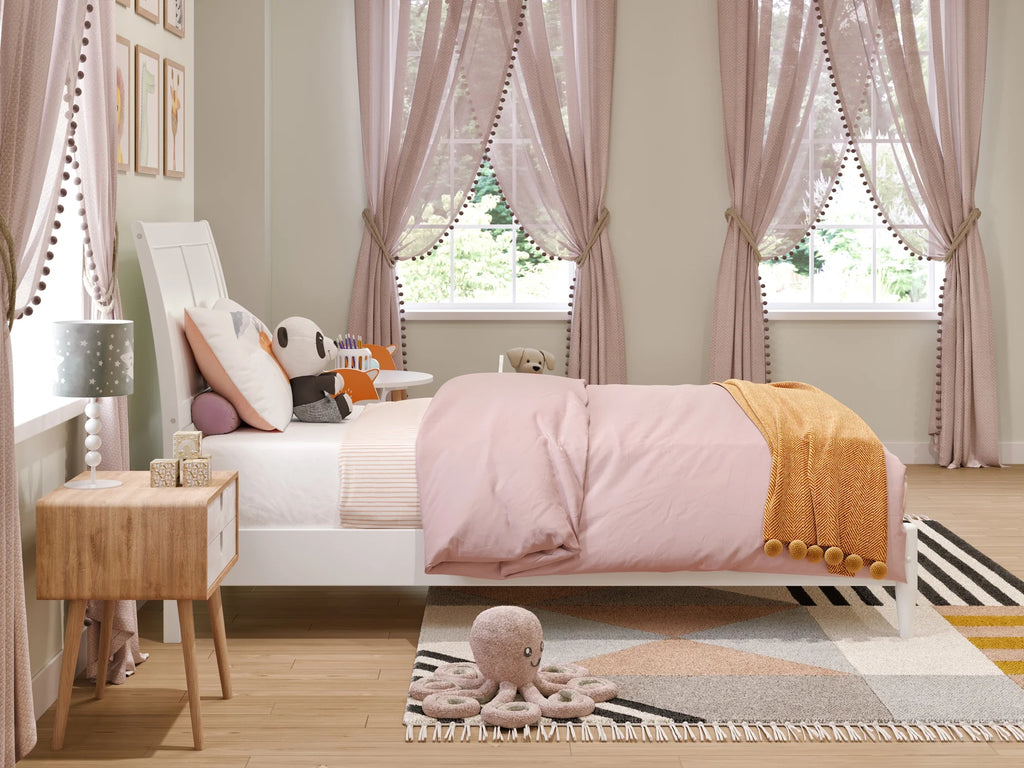 Twin Solid Wood Sleigh Platform Bed K50750