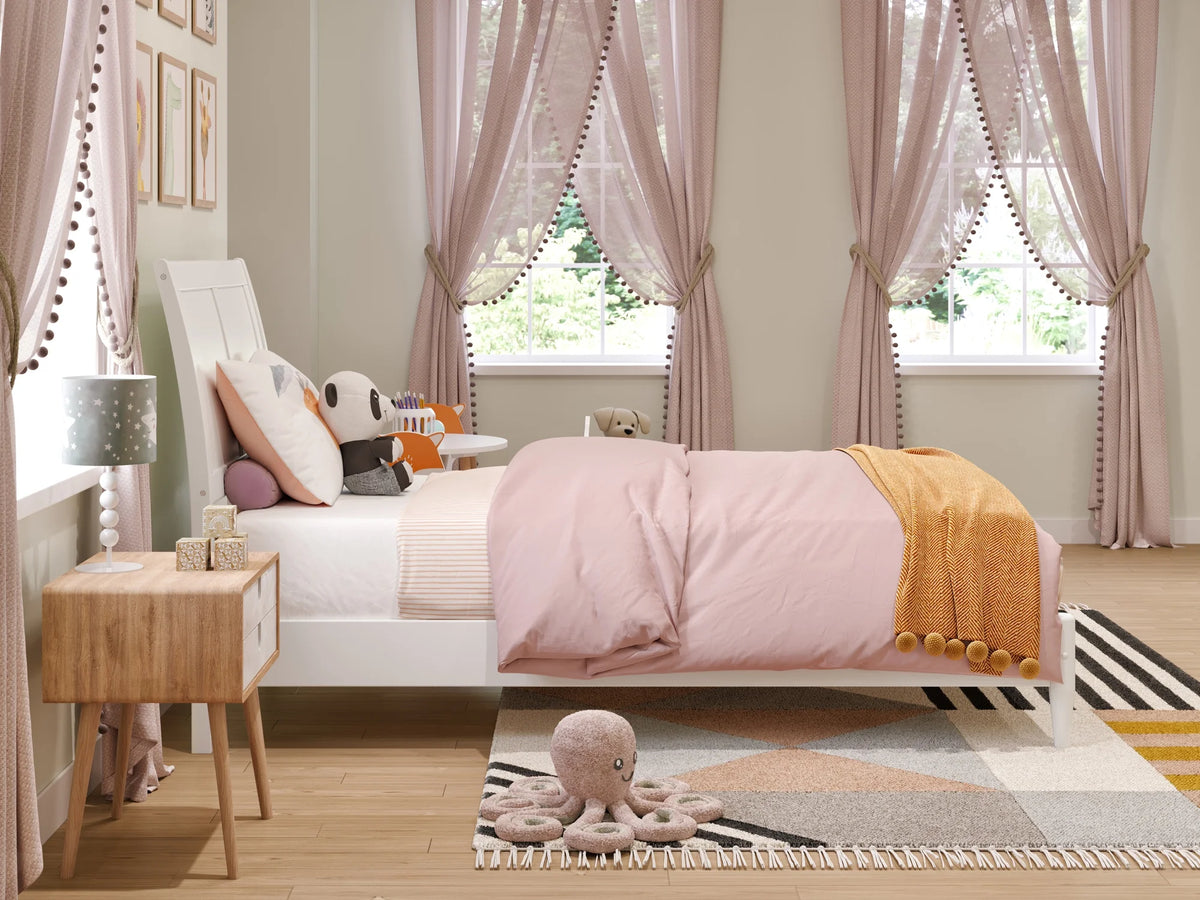 Twin Solid Wood Sleigh Platform Bed K50750