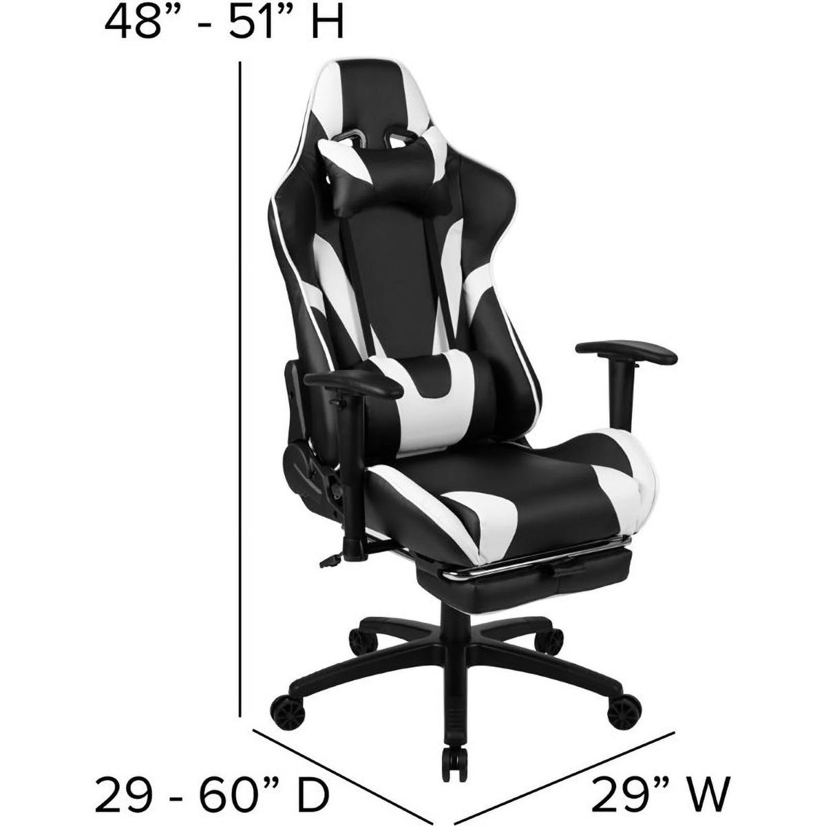 Black Gaming Desk and Reclining Swivel Chair H941