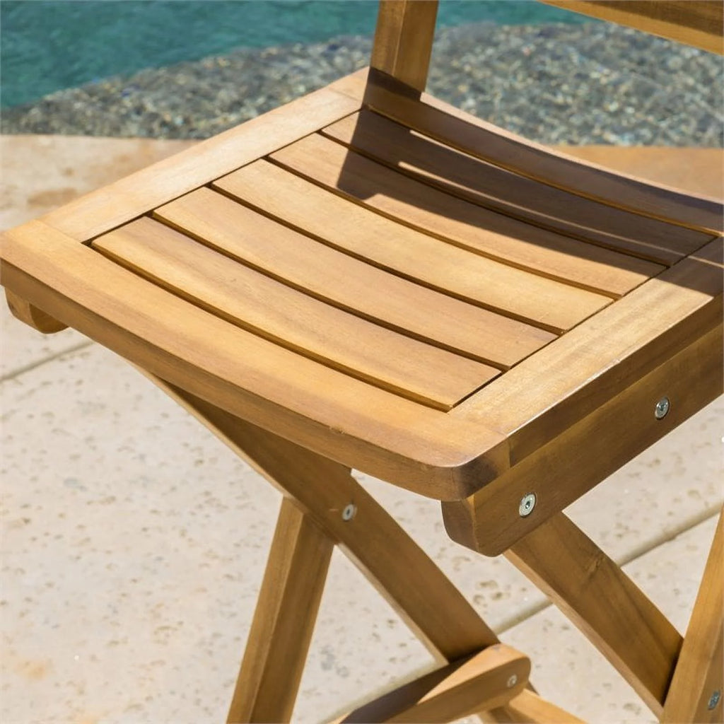 Foldable Outdoor Wood Barstool Set O609