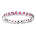 Sterling Silver Created Ruby Stackable Ring T121
