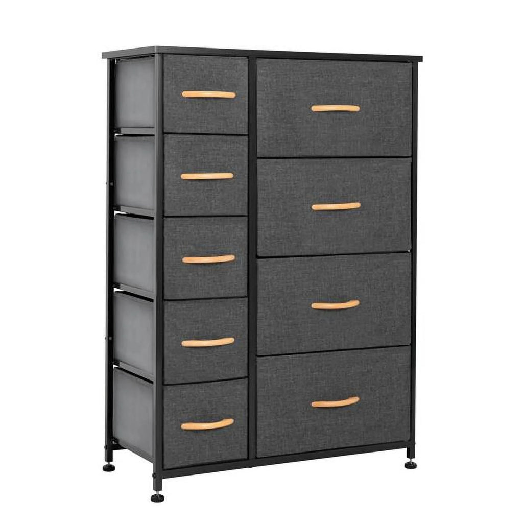 Gray Black Steel Fabric 9 Drawer Dresser M588490