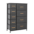Gray Black Steel Fabric 9 Drawer Dresser M588490