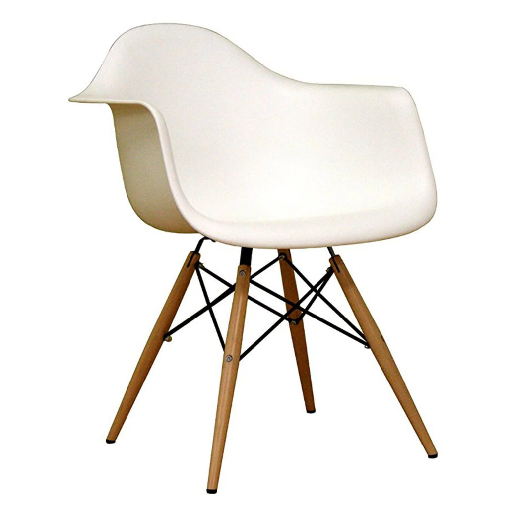 White Plastic and Beech Wood Armchair A498322