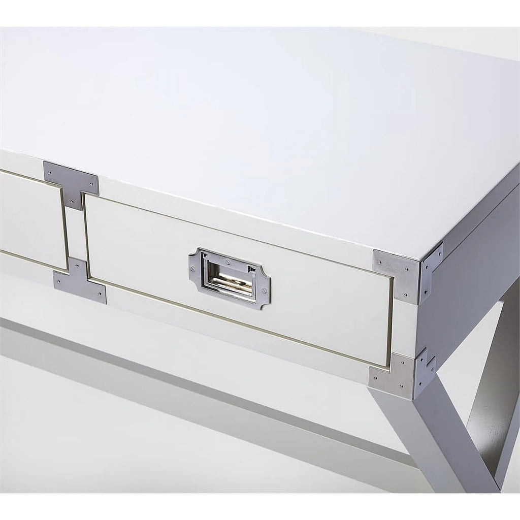 White Campaign Desk Y1129