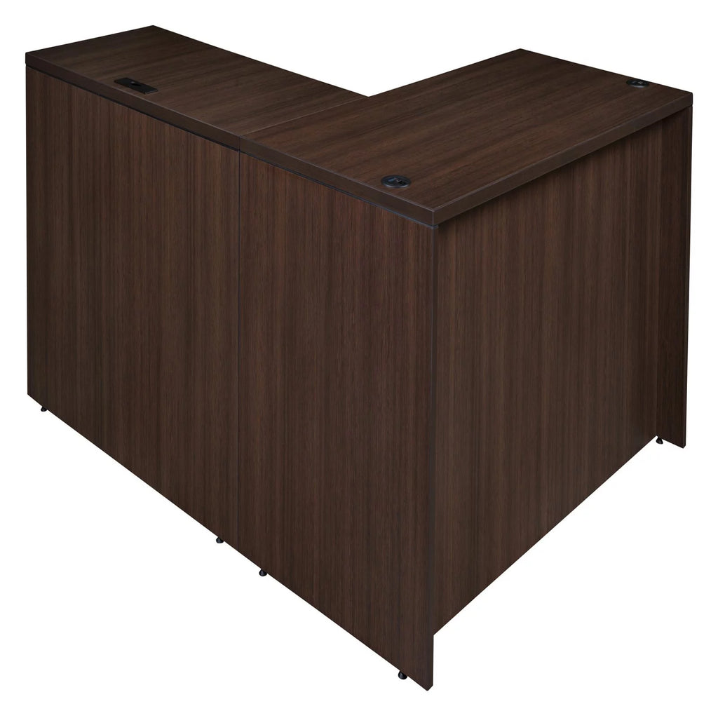 Mahogany Single Pedestal L-Desk with Return K343322