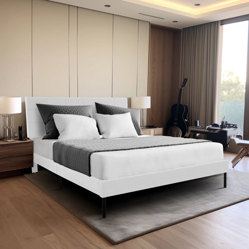 Queen Upholstered Platform Bed Frame with Headboard C7323