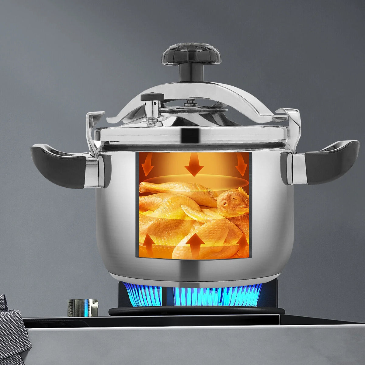 5L 60kpa Stainless Steel Pressure Cooker L765