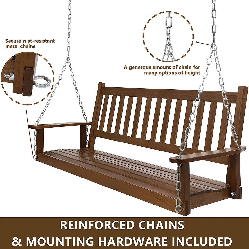 Wooden Porch Swing 5FT with Chains Q482383
